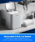 Countertop Bullet Ice Maker Fast Ice 8 Bullets In 6 Minutes Up To 26 Lbs Per Day Self Cleaning With Ice Scoop And Basket on kitchen counter