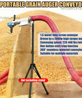 Powerful 2000W Electric Grain Auger Conveyor One And A Half Meter Portable Heavy Duty Spiral Feeder and hose in action