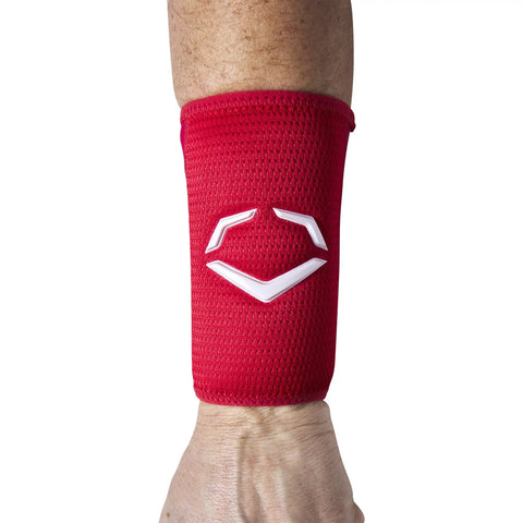 Pro SRZ 2.0 Protective Wrist Guard Scarlet X Large With Gel to Shell Technology worn on forearm close-up view