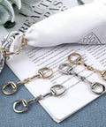 Gold Blingy Double D Ring Snaffle Bit Buckles Set For Necklaces And Bracelets with scarf and book