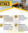 Infographic highlighting features of Beekeeping Suit For Men And Women With Beekeeper Gloves, including comfort and durability.