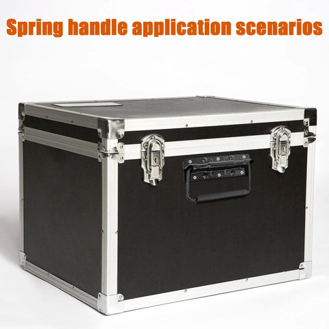 Premium Stainless Steel Toolbox Handles 4.99 Inches Heavy Duty Spring Loaded Case Handles With Baked Enamel Finish on equipment case