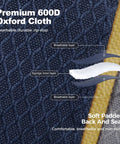 Close-up of 600D Oxford fabric layers in Oversized Heavy Duty Folding Camping Chair Outdoor With Cup Holder Storage And Built In Cooler