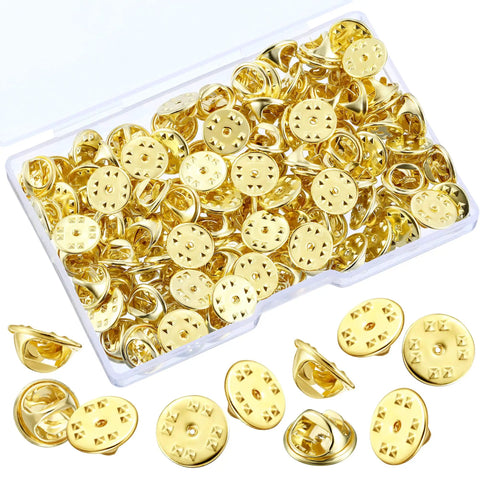 Gold Butterfly Clutch Pin Backs Replacement 10mm 50 Pack For Earrings And Jewelry Making Easy To Use Secure Backings