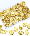 Gold Butterfly Clutch Pin Backs Replacement 10mm 50 Pack For Earrings And Jewelry Making Easy To Use Secure Backings