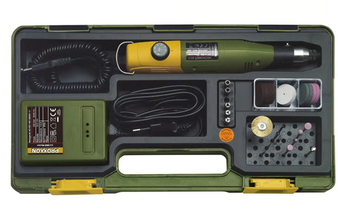 DIY Friendly Model Building And Engraving Tool Set For Milling Drilling Routing Polishing Cutting Sawing Engraving And Carving On Wood Metal And Plastic Ideal For Hobbyists And Multi Purpose Projects, compact case with rotary tool, bits, and accessories.
