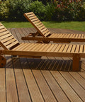 Top Shelf Water Based Wood Penetrating Finish With Rich Matte Protection For Teak And Exotic Hardwoods Quick Dry Low Odor Ready Mix Formula on wooden lounge chairs.