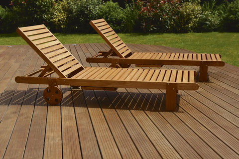 Top Shelf Water Based Wood Penetrating Finish With Rich Matte Protection For Teak And Exotic Hardwoods Quick Dry Low Odor Ready Mix Formula on wooden lounge chairs.