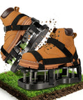 Spring Loaded Lawn Aerator Shoes With Velcro Straps One Size Fits All Self Cleaning No Installation Aerating Shoes For Lawn Garden Yard Black Effort Saving Design With Premium Spring Rebound For Easy On Off And Clean Performance on grass