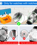 Grooved Watch Back Opener Kit For Notched Cases - Wrench Tool To Rotate Open The Grooved Case Back, DIY Ready