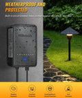 All In One LED Low Voltage Landscape Lighting Kit With Eight Pathway Lights And Transformer One Hundred Foot Wire And Connectors