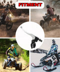 Seven Eighths Inch Folding Left Clutch Lever For Dirt Bikes Universal Handlebar Fit Works With XR80 XR100 XR200 SSR 125cc Coolster Roketa Baja Pit Bikes And More Silver displayed with motorbikes and ATV images