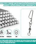 150 Piece Fishing Swivels And Snaps Kit With Ball Bearing Barrel Swivels For Saltwater And Freshwater Tackle Quick Change Snaps