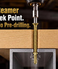 Fourteen Gauge Bronze Self Drilling Screws For Trailer Decks And Steel Panels Star Drive T30 Fasteners Bulk Box embedded in wood.