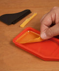 Complete Silicone Glue Kit For Woodworking And Crafts, Glue Up Toolkit with red tray, includes comb squeegee and brushes.