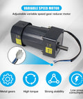 Powerhouse 120W Adjustable Gear Reducer Motor 110V Single Phase CW CCW Geared Motor With Speed Controller 15mm Shaft with icons