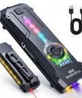 Flat EDC Flashlight Rechargeable With 1800 Lumens RGB And UV Light Magnetic Base Dual Switch USB-C cable included
