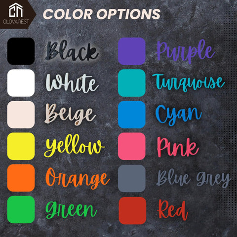 Color options for Custom 3D Printed Teacher Desk Name Plate Personalized Sign With Bold 3D Letters Dope Classroom Decor