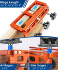 All-In-One Door Installation Kit With Hinge Jig, Lock Bore Template, And Latch Mounting Tools, aluminum hinge slot view