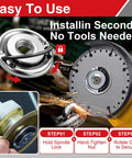 Two Pack Heavy Duty Quick Change 5/8-11 Flange Nuts For Angle Grinders, Locking Metal Flanges To Secure Cutting Discs