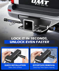 Locking Trailer Hitch Pin For 2 Inch Receiver With 5 Eighth Inch Diameter Anti Theft Steel Pin Lock With Key Anti Rattle Design With O Rings Fits Class III And IV Hitches Heavy Duty Security Pin For Travel And Storage installed on vehicle