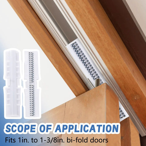 Heavy Duty Dual Spring Bifold Door Slide Guides Two Pack Forged From Rock Solid ABS Plastic Top Track Rollers on bi-fold door fitting.