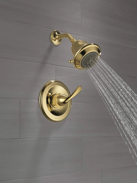 Classic Monitor 13 Series Shower Trim with Single Lever Handle, Brass Detailing, Ready for R10000-UNBX, sleek modern design