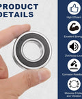 Deep Groove Ball Bearing 32mm x 65mm x 17mm Chrome Steel, hand-held, showing double rubber seal and ABEC 5 tolerance features.