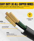 Heavy Duty 20 Foot Welding Cord With Lighted 6 50 NEMA Plug 8 AWG 3 Conductors for Portable Welders ETL Approved