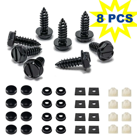 Stainless Steel Anti Theft License Plate Screws 8 Pack Black Tamper Proof Bolts For Cars Trucks And SUVs Easy Install