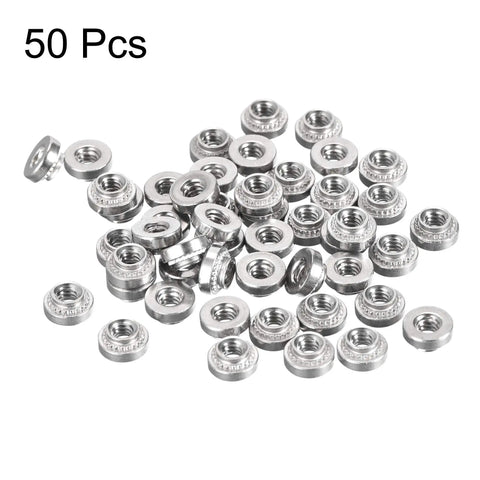 Dead Tight Stainless Steel Self Clinching Rivet Nuts Four Forty Thread 0.12 Inch Length Round Head Passivated Finish Heavy Duty 50 pieces