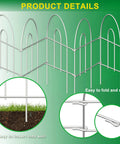 White Garden Fence Border 18 Inch High 50 Feet Long Foldable Metal Wire Panel Fencing for Yard Flower Bed Patio Edging