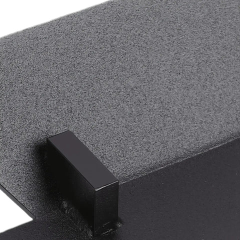 Close-up of 4 Piece Heavy Duty Metal Mounting Bracket Set For Black Wall Plate Cleats For Workbenches, Garages, And Workshops, scratch resistant.