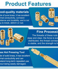 Heat Set Threaded Inserts Kit With Soldering Iron Tip Press Tool M3 x 0.5mm brass knurled embedding nuts product features