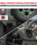 2 Pack D Ring Shackle Mount Bracket With Backer Plate installed on truck and UTV bumpers, black 5 ton bolt on clevis mount