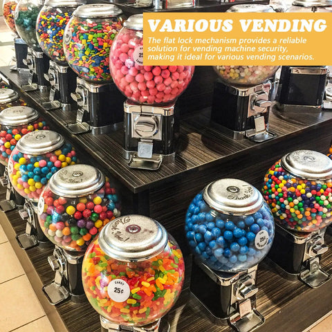 Thinking Process: flat metal lock on gumball candy machine, 1.57 x 0.86 inches, for vending machine security