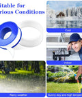 100 Rolls PTFE Teflon Tape 1/2 Inch By 520 Inch Plumber Tape Waterproof Sealant For Pipe Fittings and Shower Heads in various settings