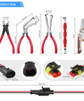 Heavy Duty 11 Piece Electrical Disconnect Pliers And Wire Stripper Kit With Hose Clamp Tool And Six 2 Pin Connector Sets for precise auto wiring.