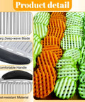 Nogeqi stainless steel crinkle cutter with deep-wave blade and ergonomic black handle; rust-resistant.