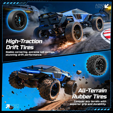 All Terrain Drift And Racing RC Car 1 18th Scale With Dual Batteries Waterproof Off Road Truck Revs To 40 Kilometers Per Hour