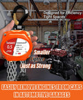 Front view of YATOINTO 0.5-ton orange chain hoist with black top hook; manual hand chain block.