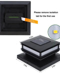 Top view and details of a single solar post cap light from 6 Pack Solar Post Cap Lights Outdoor For 4x4 5x5 6x6 Wooden Posts.