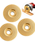 Three Piece Wood Carving Disc Kit For Angle Grinders Four Inch And Four Point Five Inch Tungsten Carbide Cutting Wheels