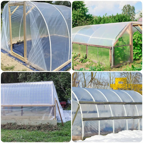 12 Ft By 25 Ft Greenhouse Plastic Film Cover, 6 Mil Clear Polyethylene Sheeting With UV Resistant Coating, Anti Drip And Anti Fog, Heavy Duty Garden And Farm Greenhouse Cover For Agriculture And Plant Growth