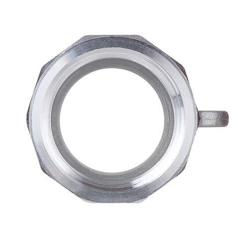 Heavy Duty Aluminum Cam Lock Coupling Type A 1.5 Inch Straight Up Quick Connect Hose Adapter with NPT Female Thread top view.