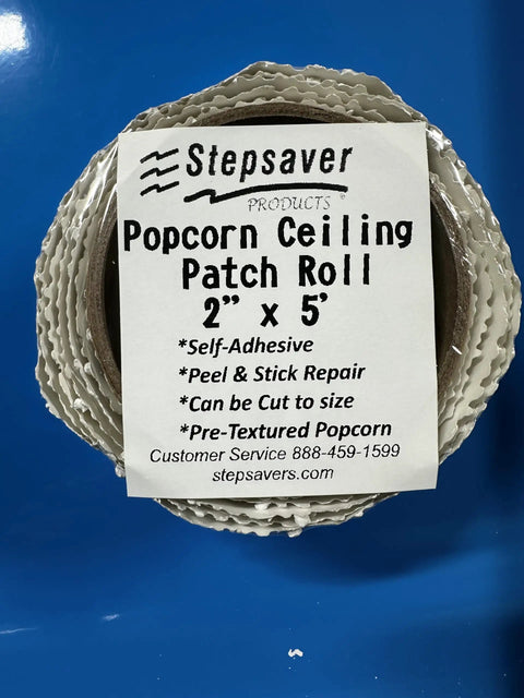 Self-Adhesive Pre-Textured Popcorn Ceiling Patch Roll For Easy DIY Repairs, Paint Ready And Stain Cover, 2 In By 5 Ft