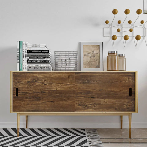 Thick Rustic Wood Wallpaper Peel And Stick 15.7 Inch Wide By 354 Inch Long Self Adhesive Vinyl Wrap on cabinet surface.