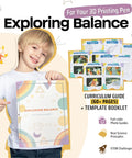 Balancing Bird And 4-In-1 Space Mobile STEM Kit For 3D Pens, boy holding 60-page guide and template booklet