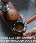 58mm Espresso Tamper Station With Rosewood Finish All In One Coffee Bar Organizer with tamper and portafilter holder
