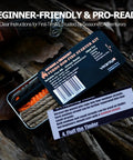 Compact Ferro Rod Fire Starter Survival Tool All In One Flint And Steel Kit Waterproof tin with jute ropes on forest ground